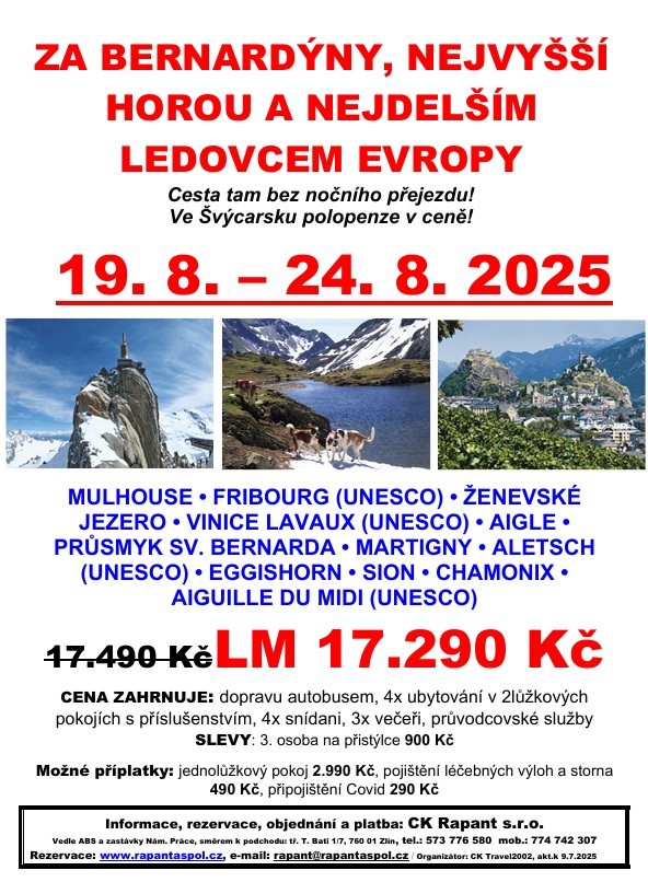 ŠVÝCARSKO - Za bernardýny, nejvyšší horou K 9.7.